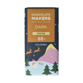 Chocolatemakers Kerstreep Colombia puur 65% orange bio 80 Gram