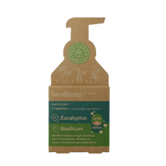 The Green Lab Co Handzeep navulset eucalyptus & basilicum 4 Stuks