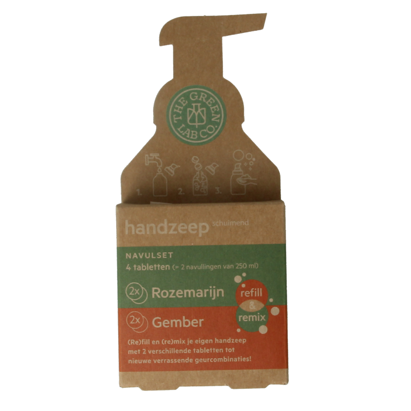The Green Lab Co Handzeep navulset rozemarijn & gember 4 Stuks