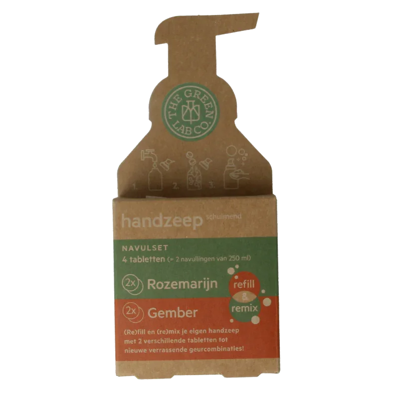 The Green Lab Co Handzeep navulset rozemarijn & gember 4 Stuks
