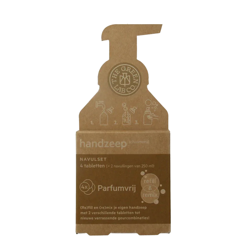 The Green Lab Co Handzeep navulset parfumvrij 4 Stuks