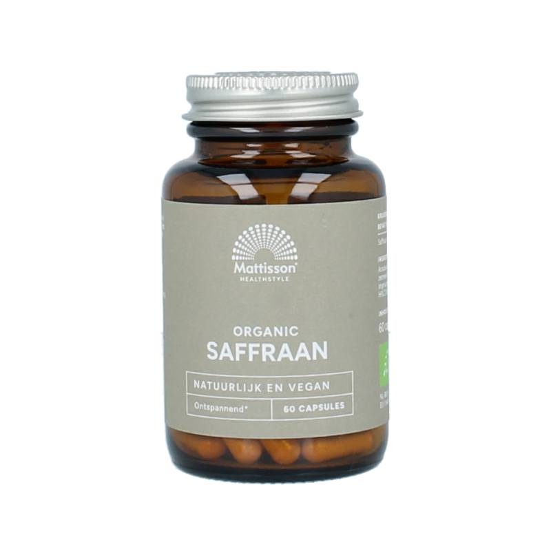 Mattisson Organic saffraan 30mg bio 60 Vegetarische capsules
