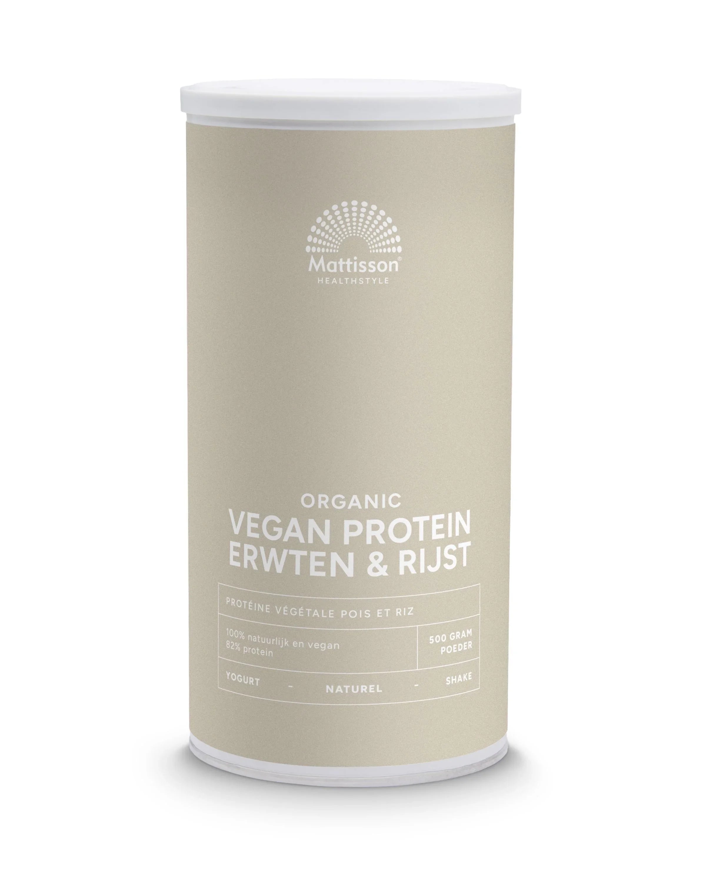 Mattisson Vegan protein erwten & rijst naturel bio 500.00 Gram