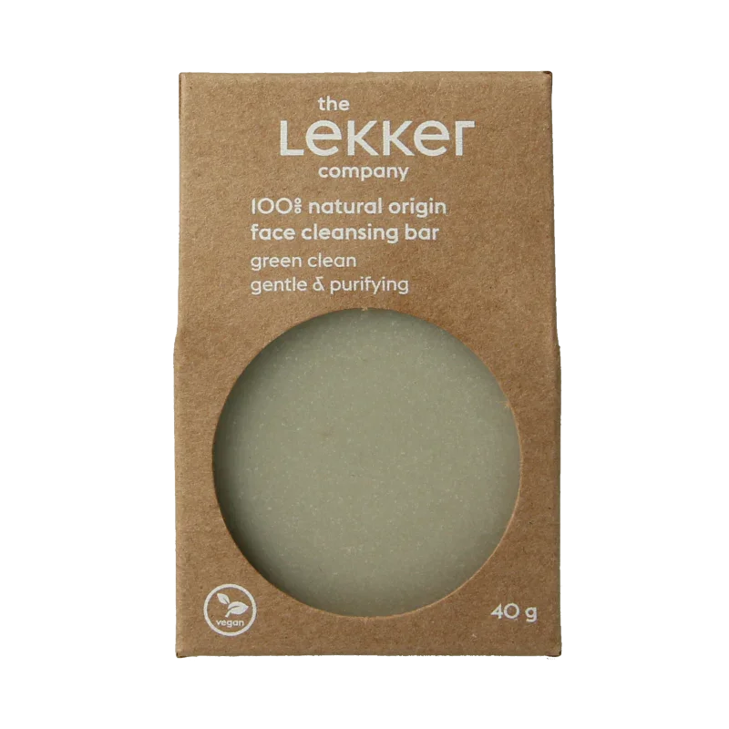 Lekker Company Face bar green clean 40 Gram