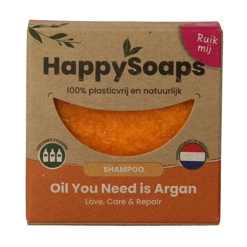 Happysoaps Shampoo bar oil you need argan 1 Stuks