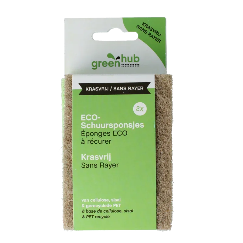 Greenhub Schuursponsjes eco krasvrij 2 Stuks