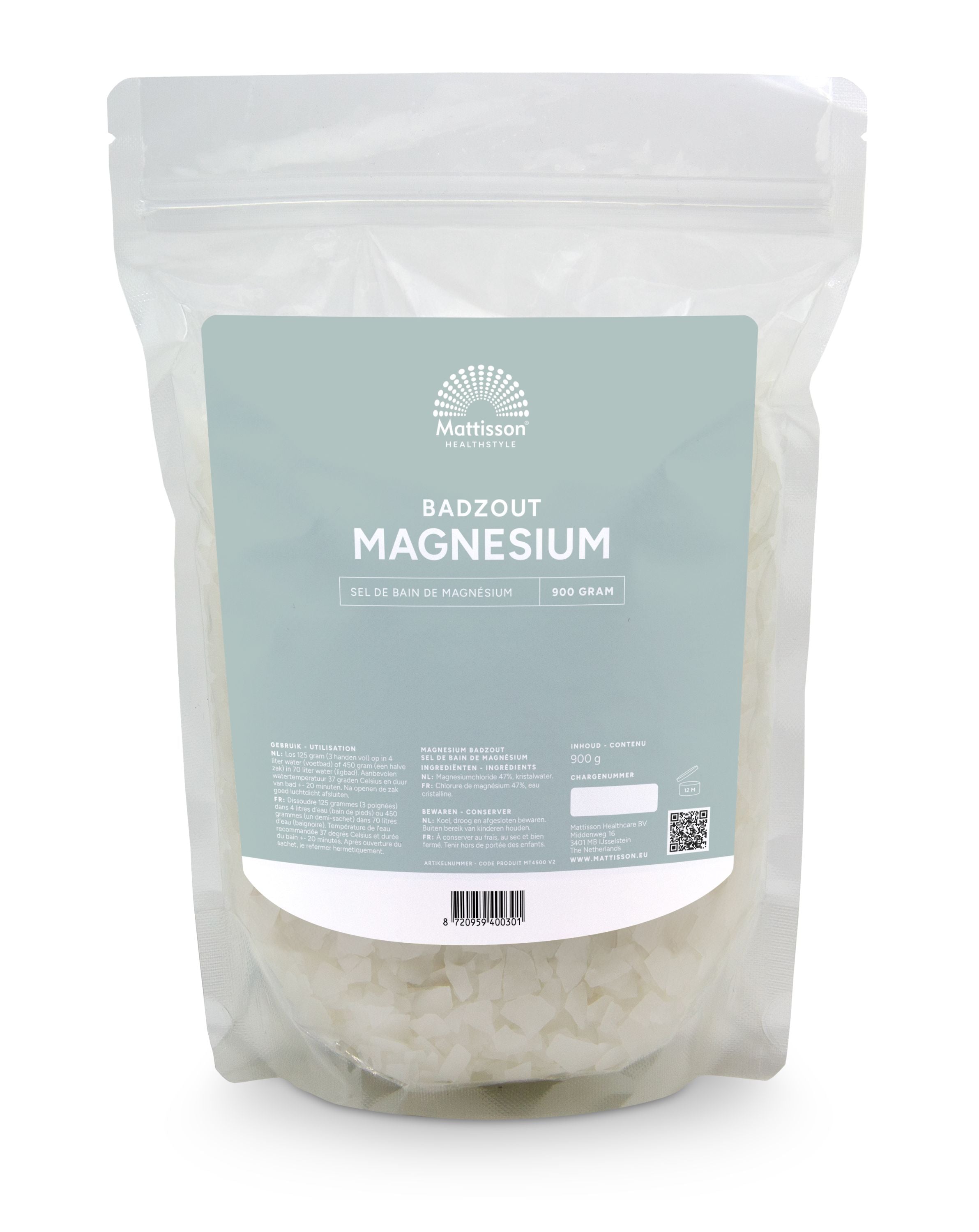 Mattisson Magnesium badzout 900 Gram