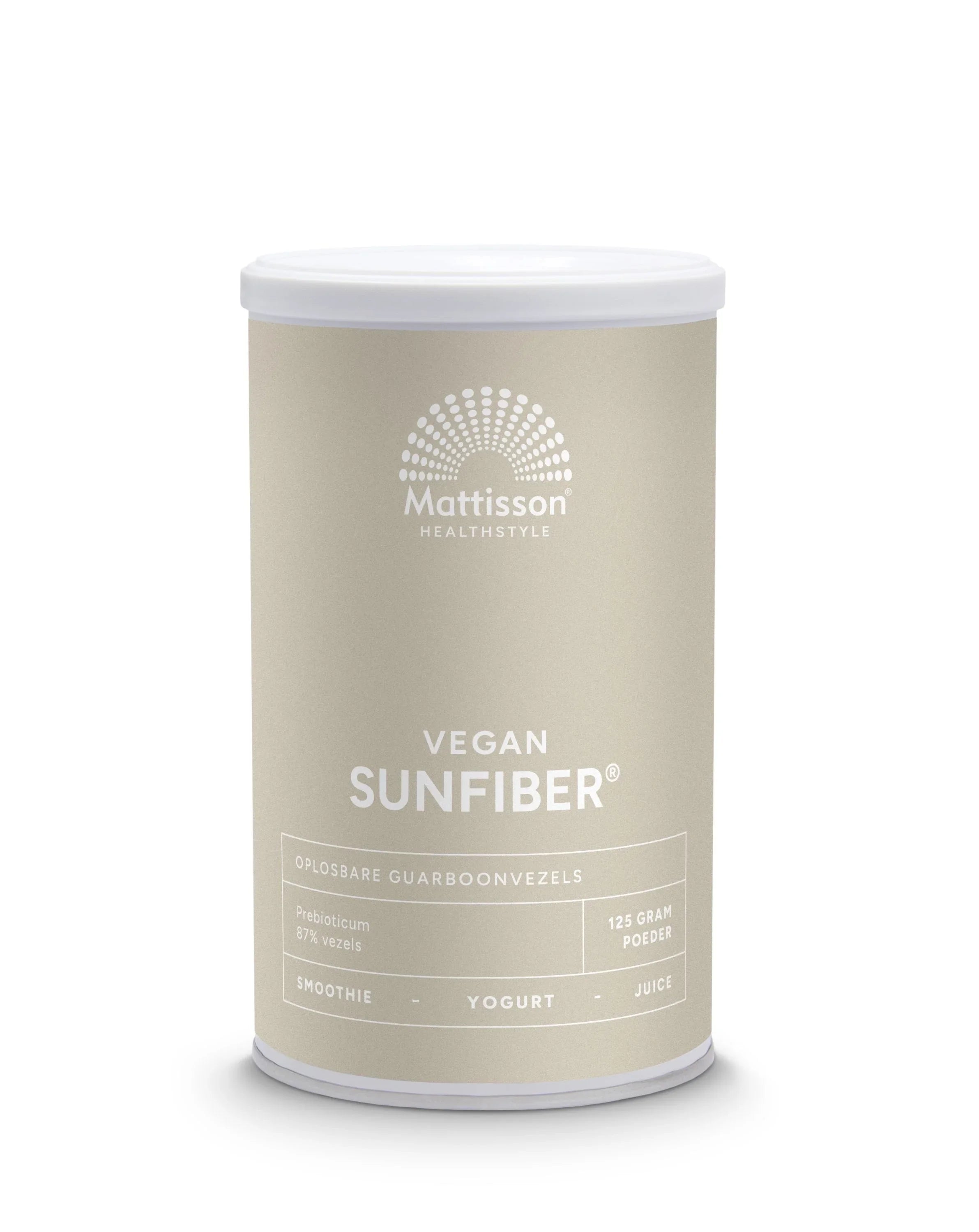 Mattisson Sunfiber oplosbare guarboonvezels vegan 125 Gram