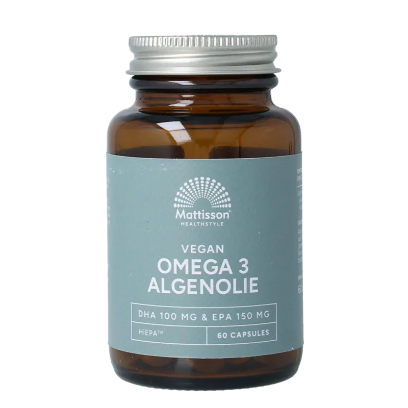 Mattisson Vegan omega 3 algenolie EPA 150mg&DHA 100mg 60 Capsules