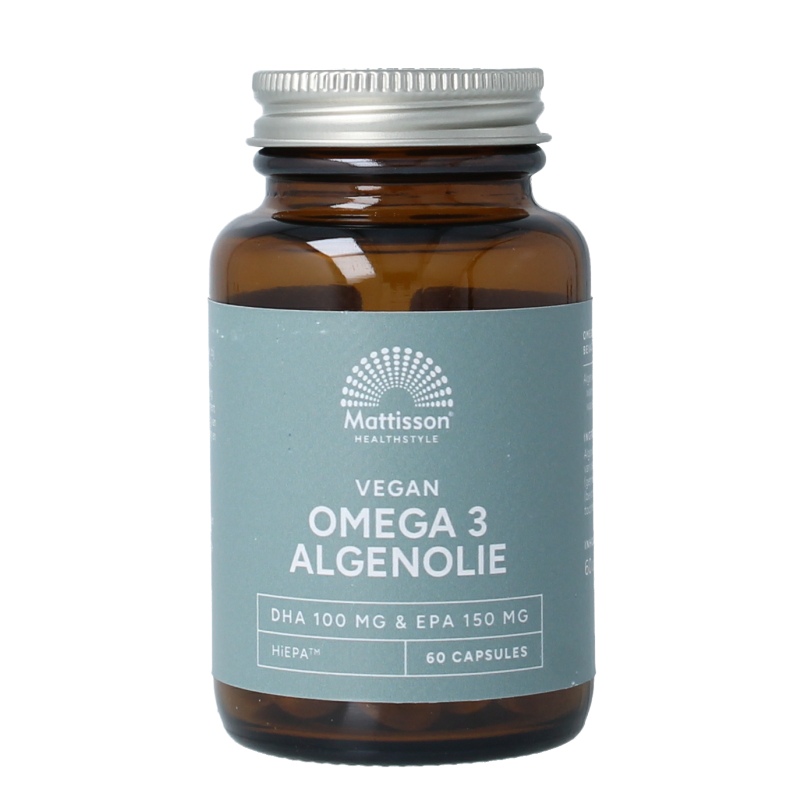 Mattisson Vegan omega 3 algenolie EPA 150mg&DHA 100mg 60 Capsules