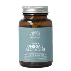 Mattisson Vegan omega 3 algenolie EPA 150mg&DHA 100mg 60 Capsules