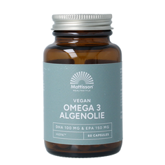 Mattisson Vegan omega 3 algenolie EPA 150mg&DHA 100mg 60 Capsules