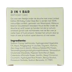 Shampoobars 3 in 1 bar birthday cake 60 Gram