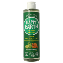 Happy Earth Douchegel bergamot cedarwood 300 Milliliter