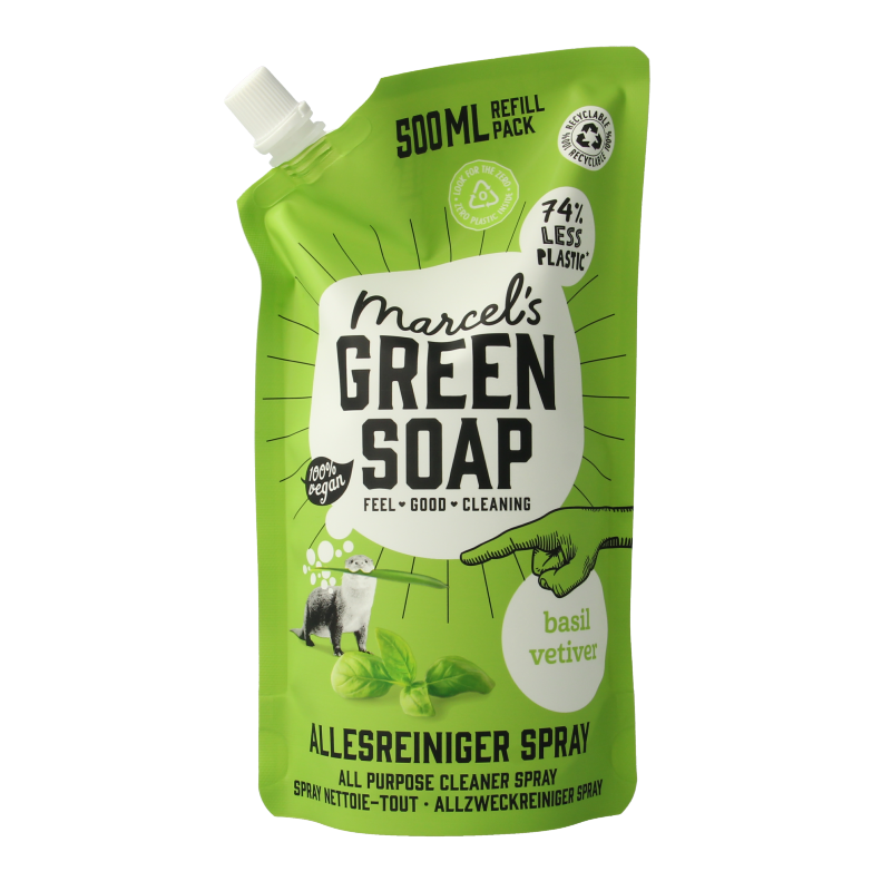 Marcel's Green Soap Allesreiniger spray basilicum & vertivert gras nav 500 Milliliter