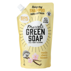 Marcel's Green Soap Shampoo vanille & kersenbloesem navulling 500 Milliliter