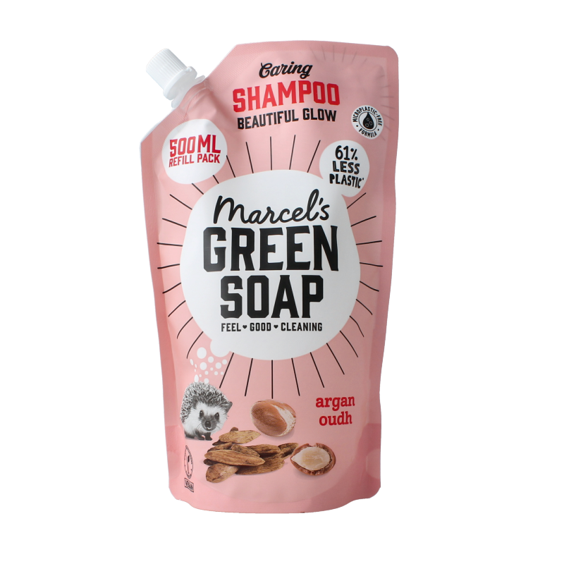 Marcel's Green Soap Shampoo argan & oudh navulling 500 Milliliter