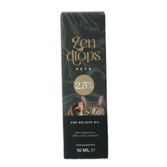 Zendrops CBD olie huisdieren 2.5% hond en kat 10.00 Milliliter