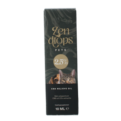 Zendrops CBD olie huisdieren 2.5% hond en kat 10 Milliliter