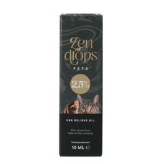 Zendrops CBD olie huisdieren 2.5% hond en kat 10 Milliliter