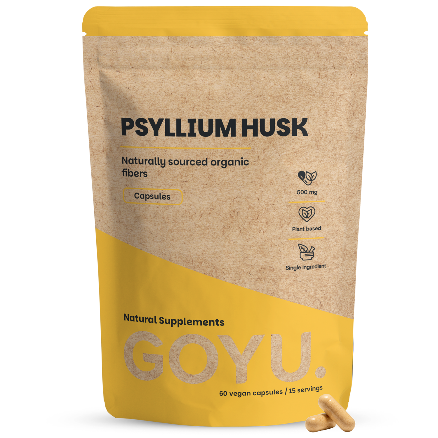 Goyu Psyllium husk vezels bio 60.00 Capsules