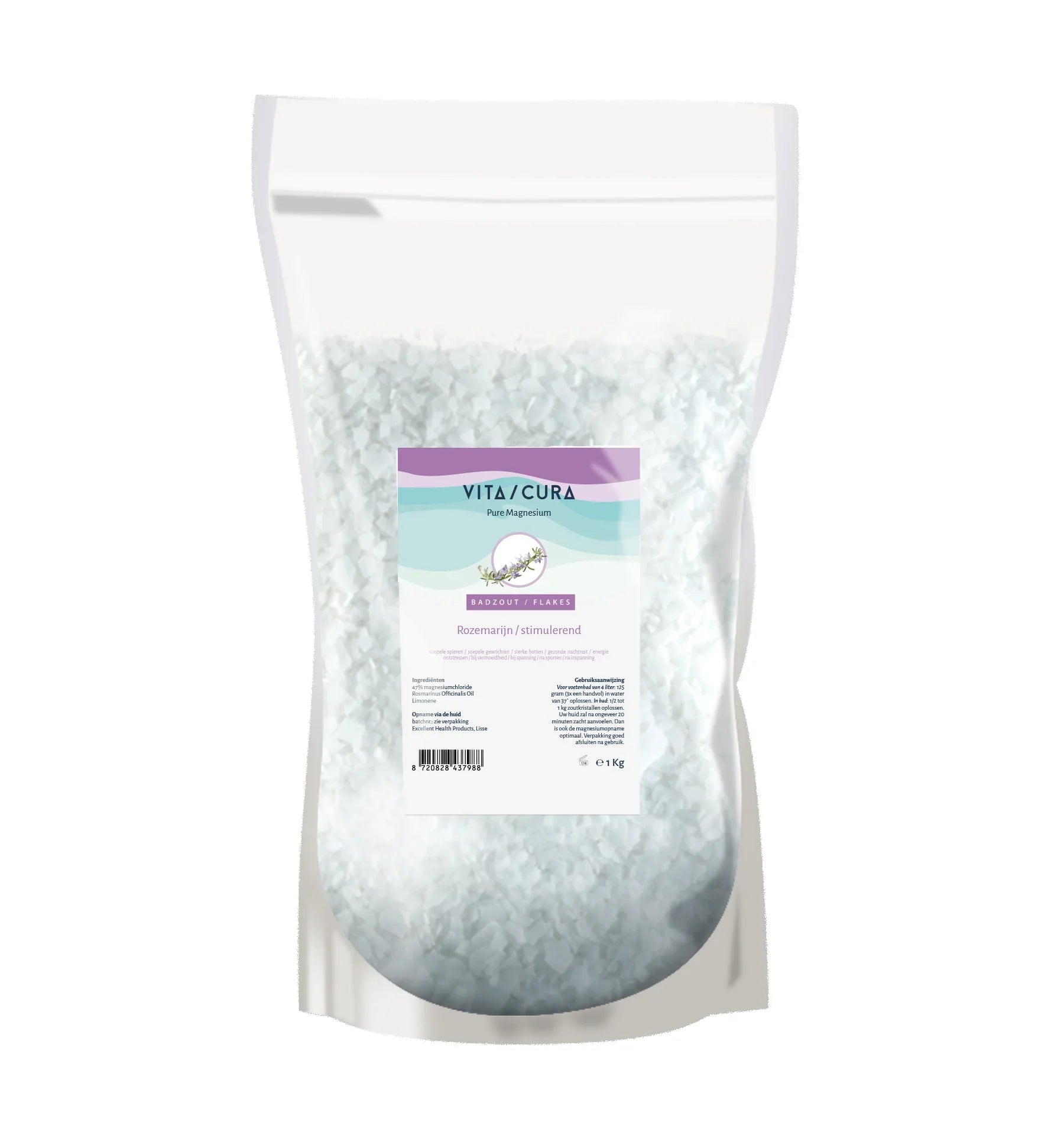 Vitacura Magnesium zout flakes rozemarijn 1 Kilogram