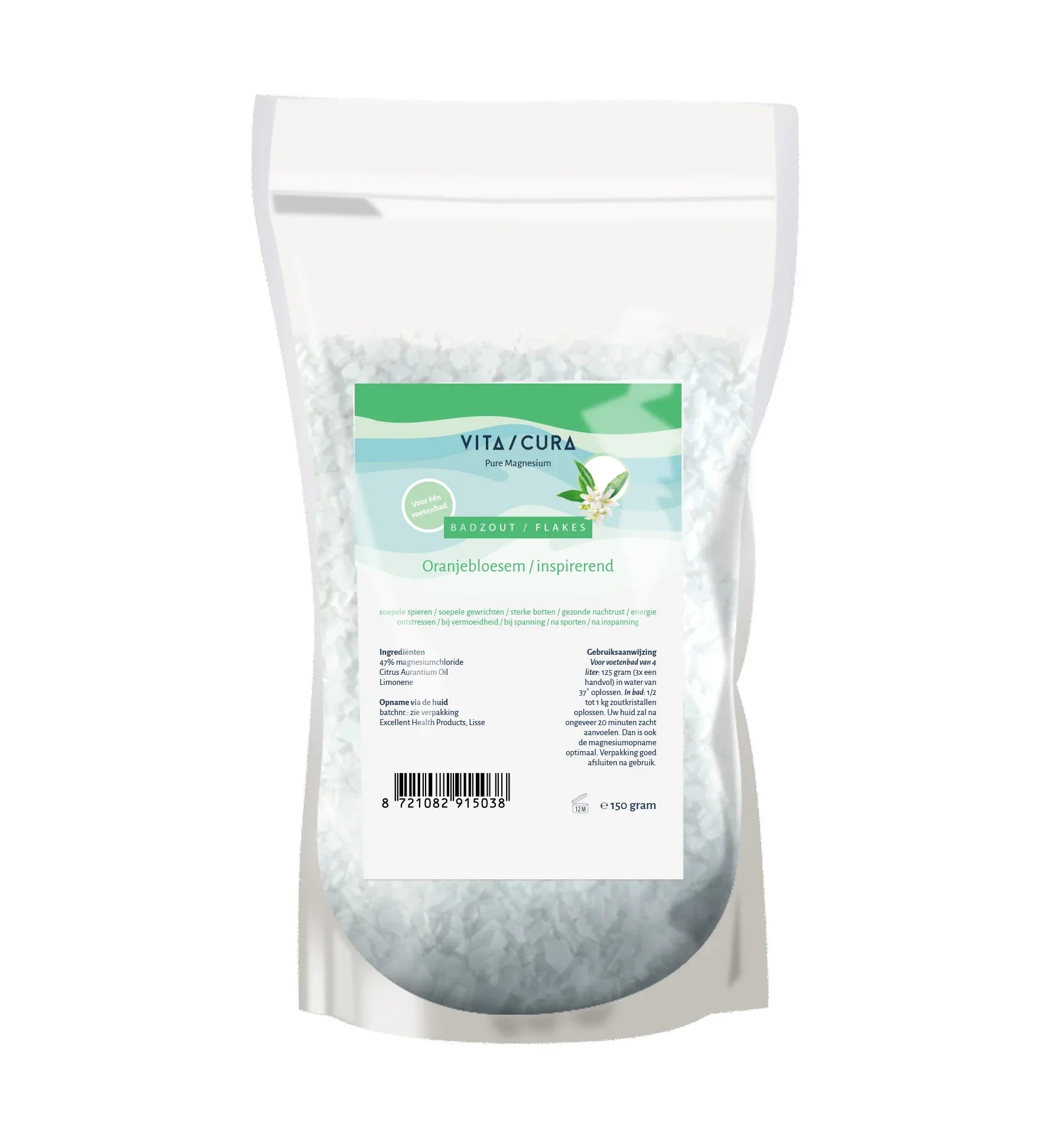 Vitacura Magnesium zout flakes oranjebloesem 150 Gram