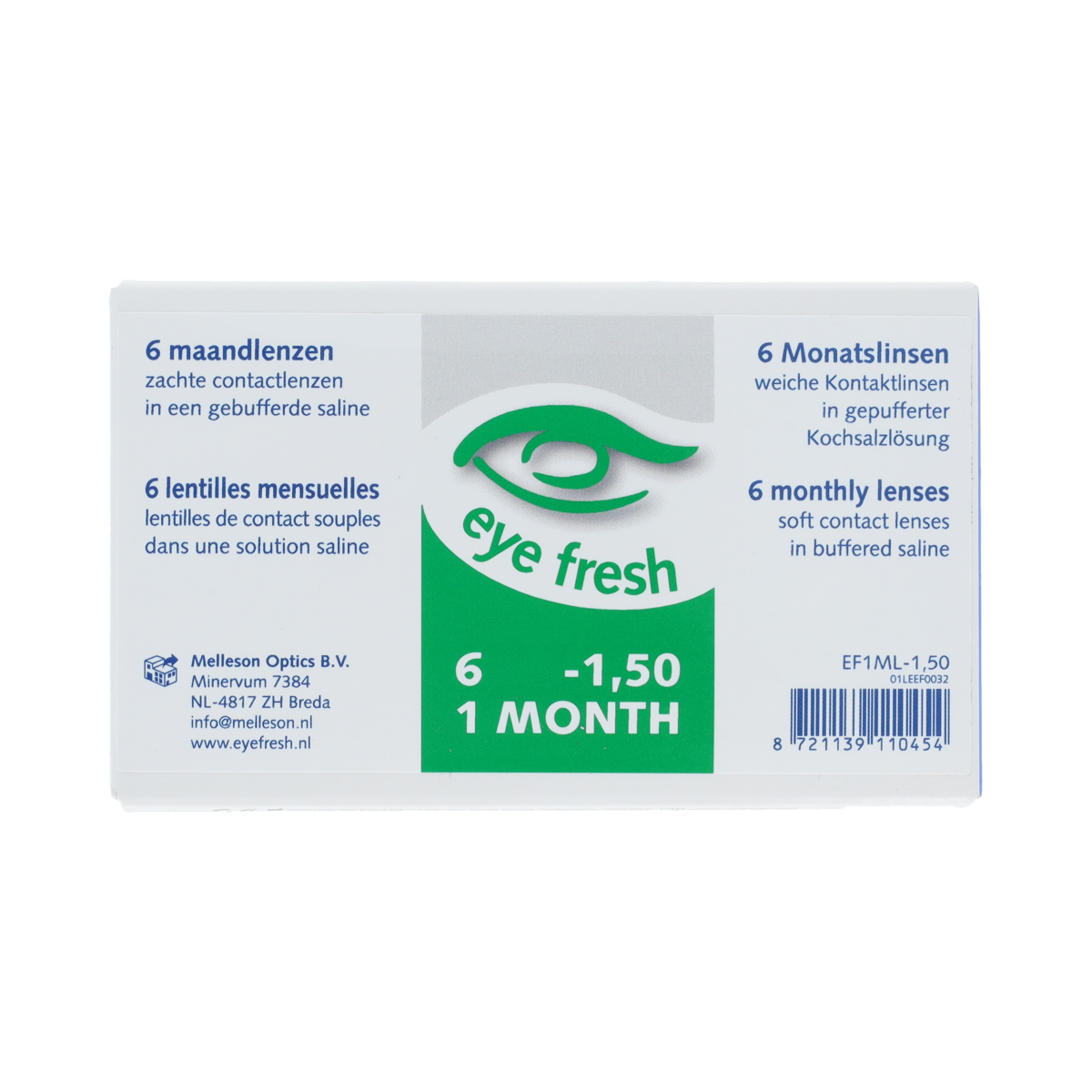 Eyefresh Eye Fresh maandlenzen 6-pack -1.50 6.00 Stuks