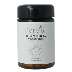 Darvita D3 & K2 3000 IU MCT-poeder (kokos) 60.00 Vegetarische capsules