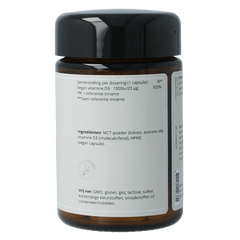 Darvita D3 1000 IU MCT-poeder (kokos) 60 Vegetarische capsules