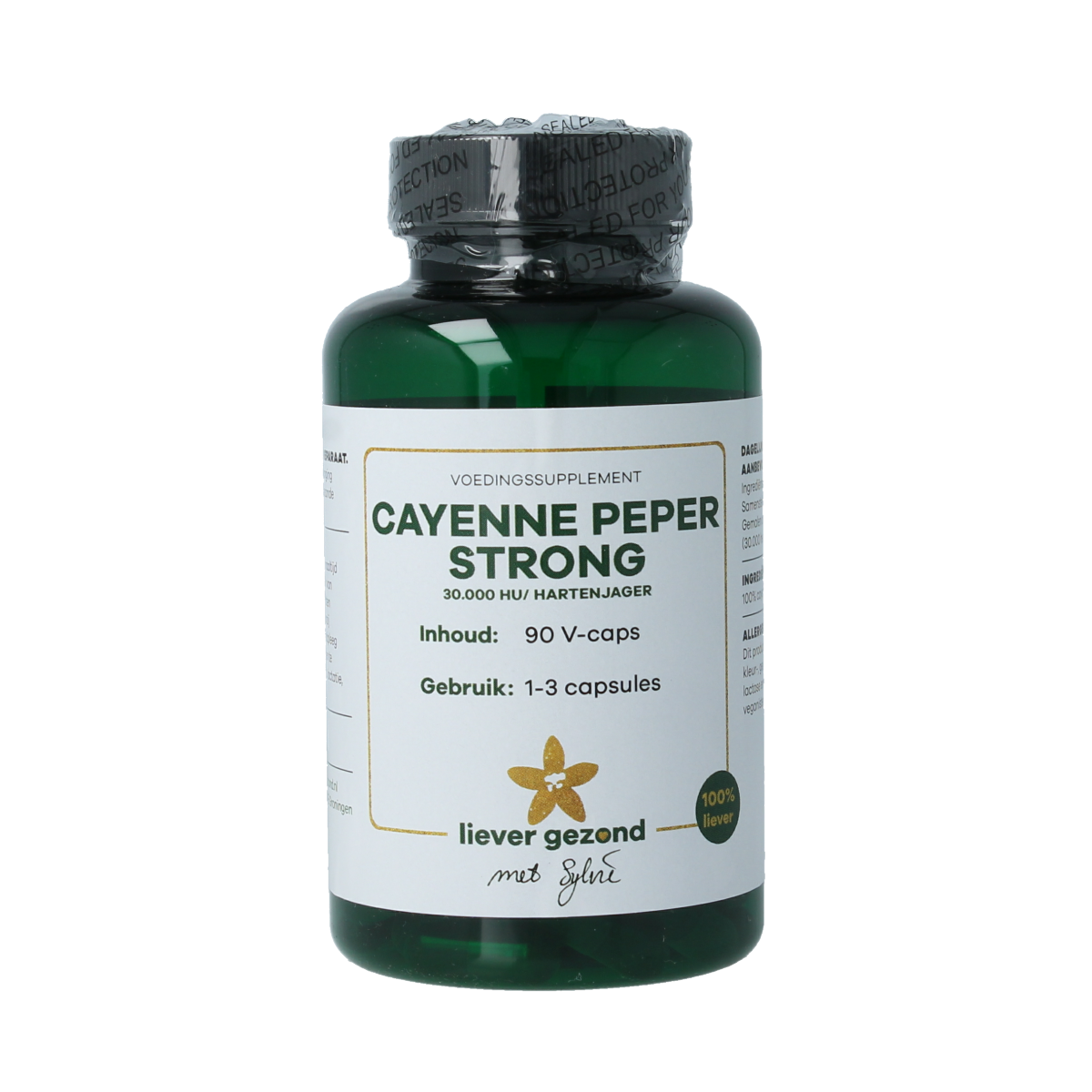 Liever Gezond Cayenne peper strong hartenjager 90.00 Vegetarische capsules