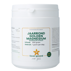 Liever Gezond Golden magnesium poeder jaarrond 500 Gram