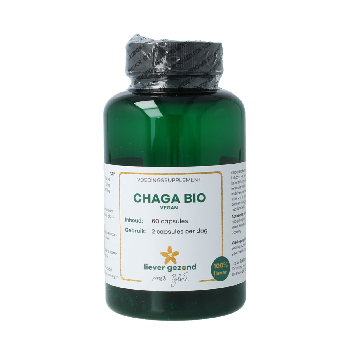 Liever Gezond Chaga 400mg vegan bio 60.00 Vegetarische capsules
