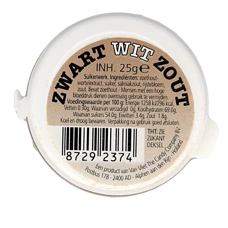 Van Vliet Zwart wit zout 25 Gram