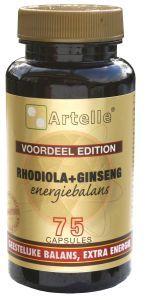 Artelle Rhodiola ginseng energiebalans 75 Vegetarische capsules