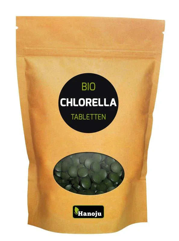 Hanoju Bio chlorella tabletten papier zak 1250 Tabletten