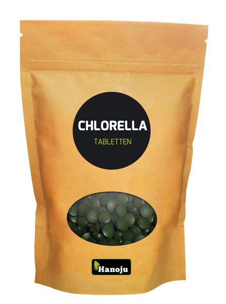 Hanoju Chlorella tabletten papier zak 625.00 Tabletten