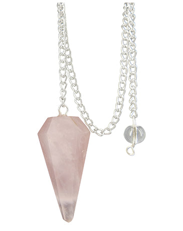 Ruben Robijn Pendel facet roze kwarts 1 Stuks