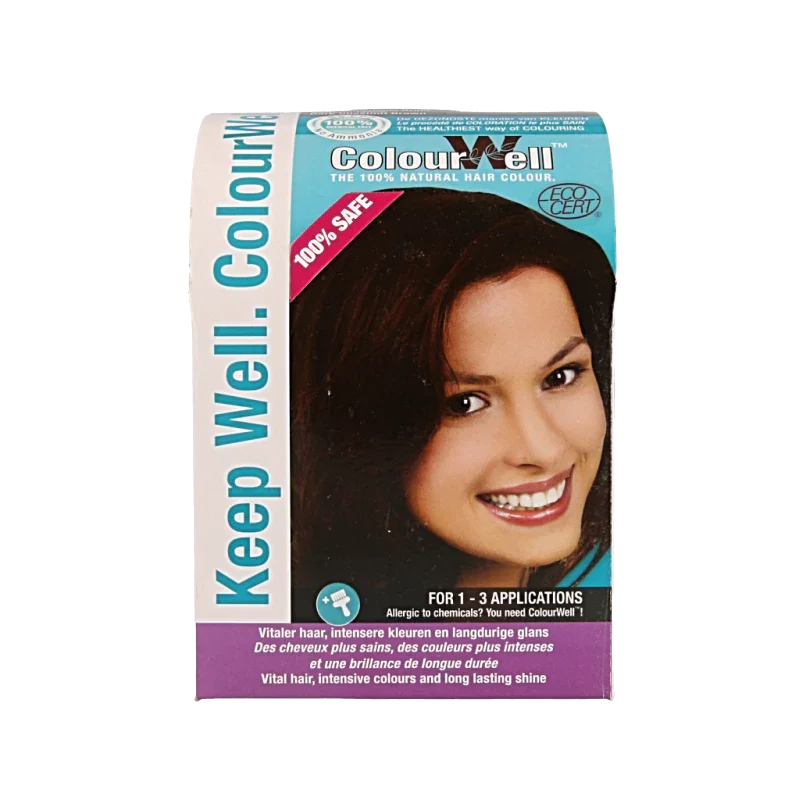 Colourwell 100% Natuurlijke haarkleur donker kastanje bruin 100 Gram