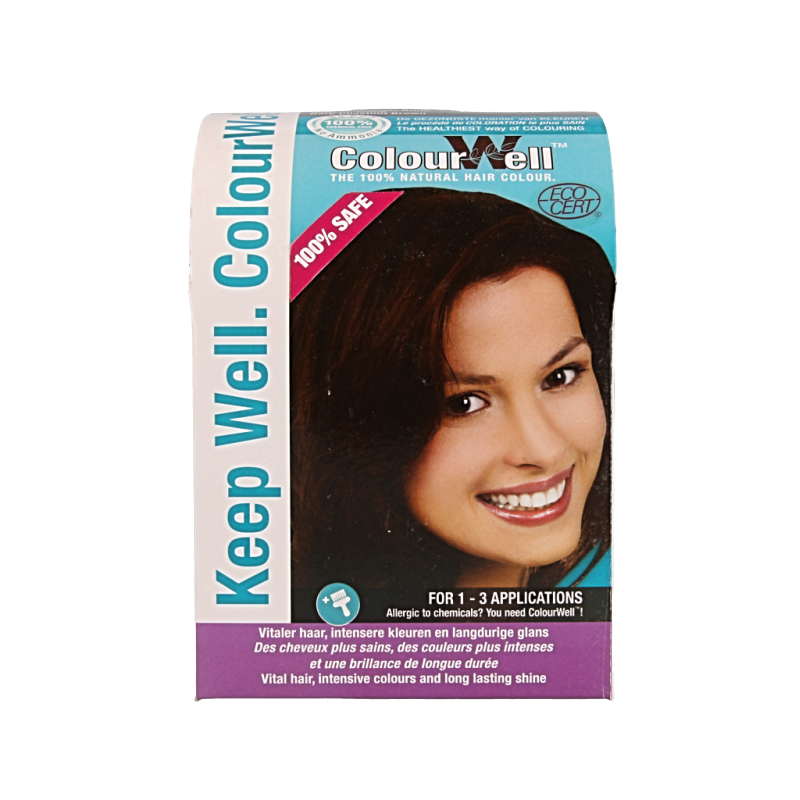 Colourwell 100% Natuurlijke haarkleur donker kastanje bruin 100 Gram