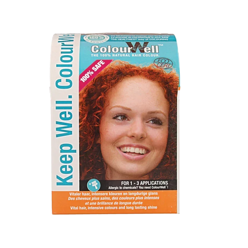 Colourwell 100% Natuurlijke haarkleur koper rood 100 Gram