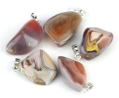 Steengoed Agaat Botswana roze hanger 5 Stuks