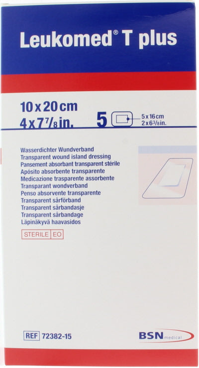 Leukomed Transparant wondverband T plus 10.0 x 20cm 5 Stuks