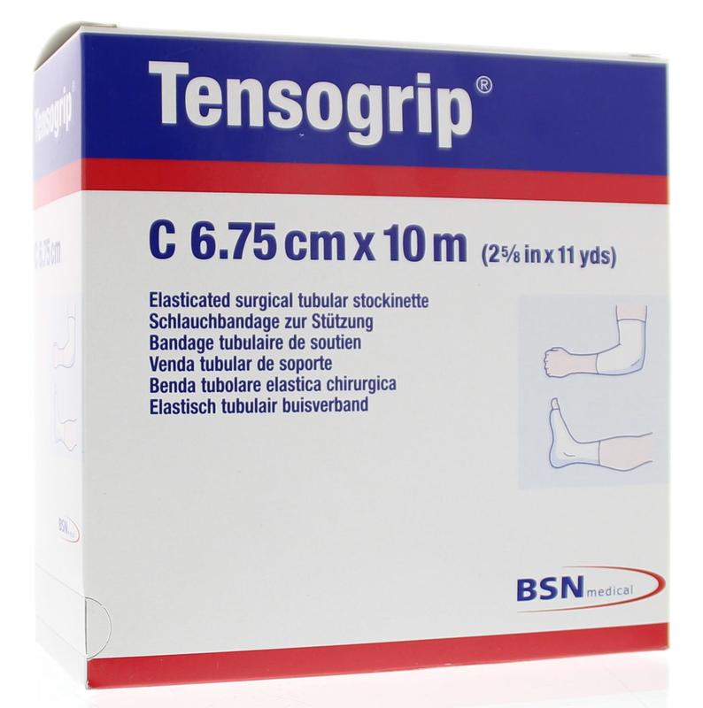 Tensogrip Elastisch buisverband 10m x 6.75cm huidskleur 1 Stuks