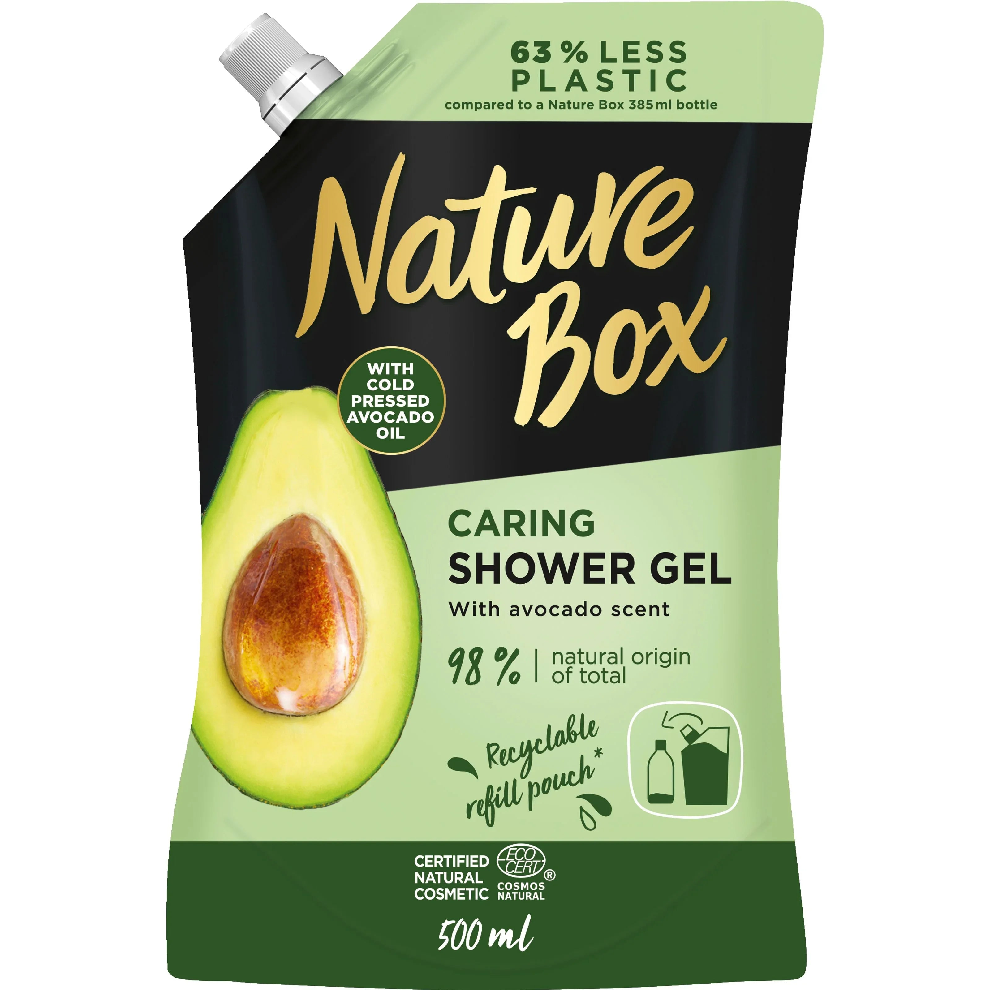 Nature Box Showergel avocado navul 500 Milliliter