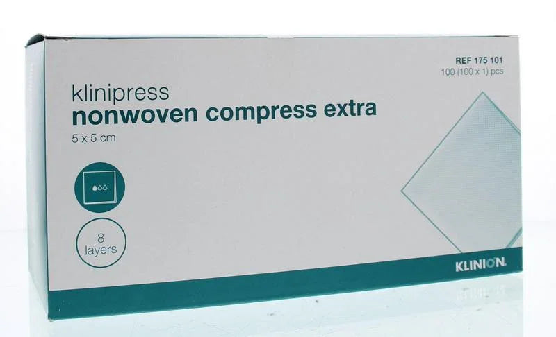 Klinion Klinipress non-woven kompres 5 x 5cm extra 100 Stuks