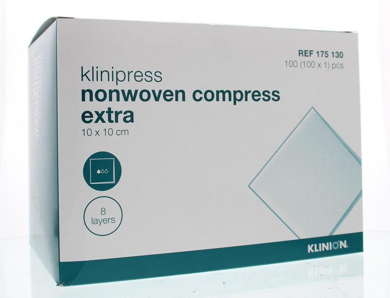 Klinion Klinipress non-woven kompres 10 x 10cm extra 100.00 Stuks