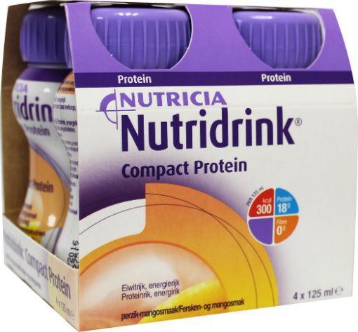 Nutridrink Compact proteine perzik/mango 125ml 4 Stuks