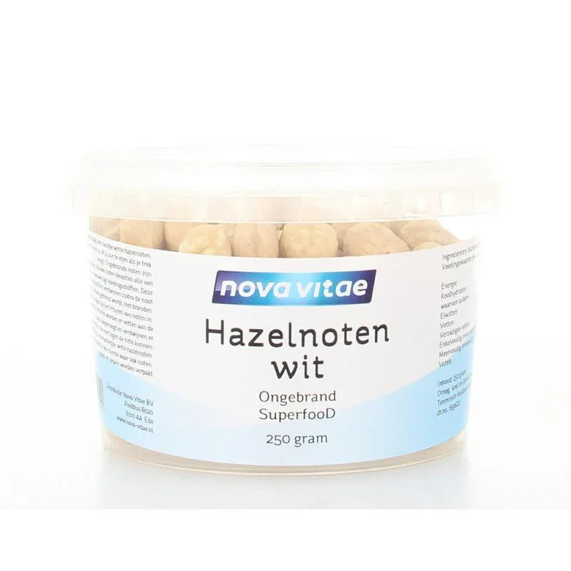 Nova Vitae Hazelnoten wit ongebrand raw 250 Gram
