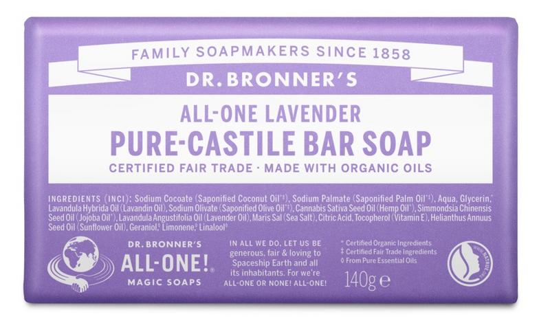 Dr Bronners Barsoap lavendel 140.00 Gram